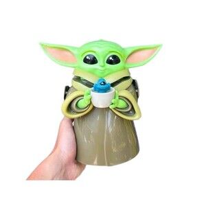 Disney Parks Grogu Sipper Cup Star Wars Mandalorian Baby Yoda Lanyard Straw NEW